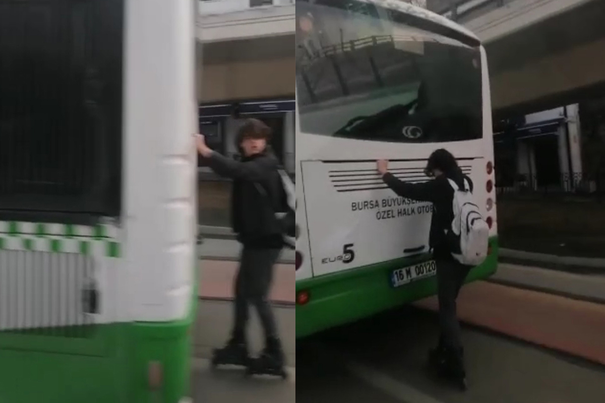 BURSA’DA TEHLİKELİ YOLCULUK KAMERAYA YANSIDI